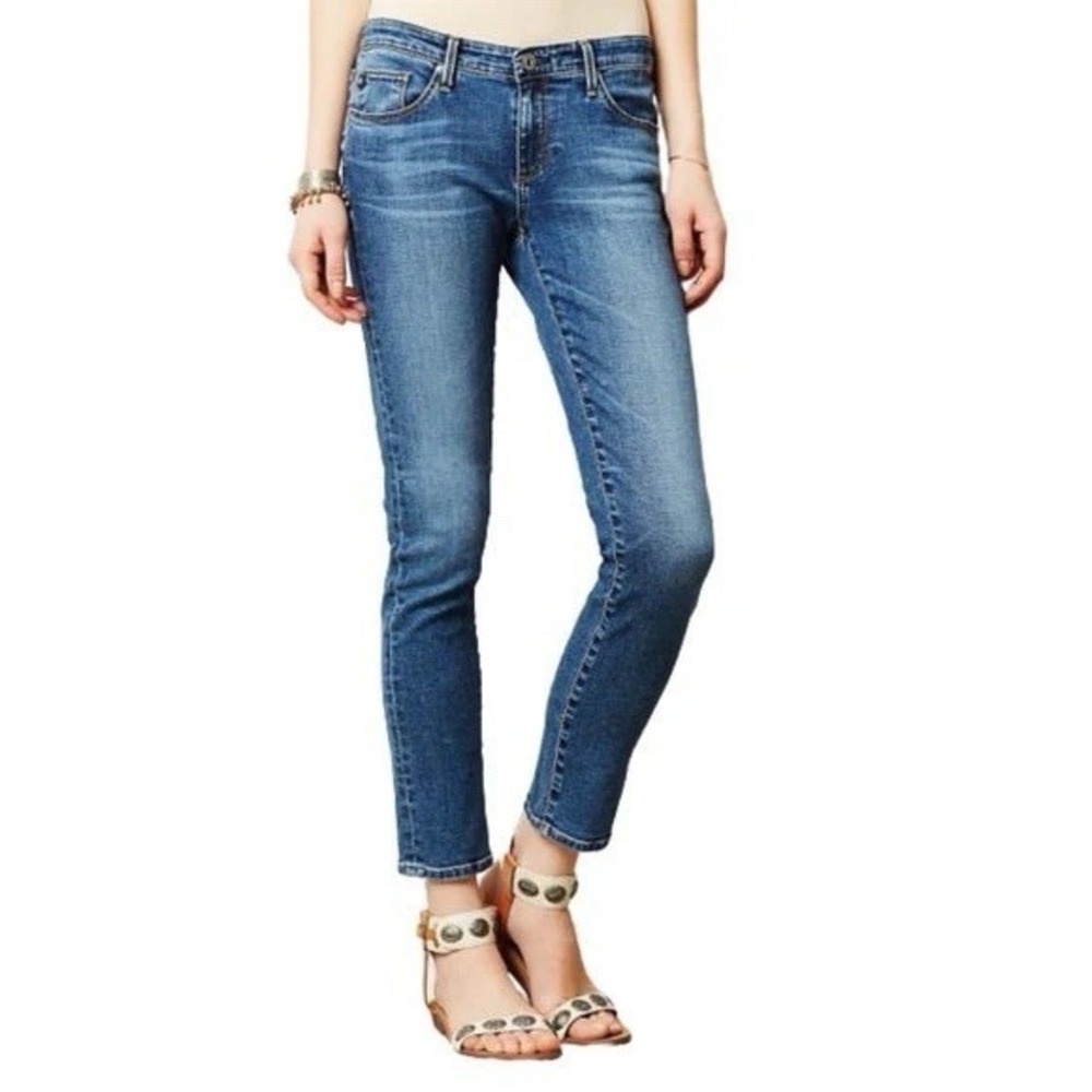 AG Adriano Goldschmied Stevie Ankle Jeans Womens‎ 27 Blue Slim Straight Denim